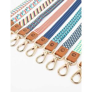 Neck Lanyard Strap for Keys Genuine Leather End ID Badge and Keychain Holder
